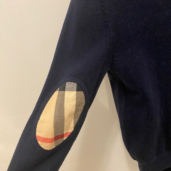 Burberry - Size 4Y - Navy Crewneck Pullover Sweater w/embroidered Burberry logo - Picture 3 of 6